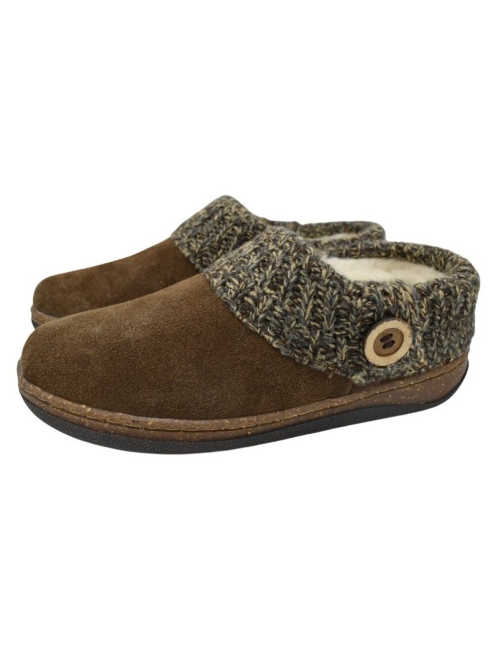 Clarks Womens Size 8 Moccasin Dark‎ Brown Suede Slip On Slippers Shoes